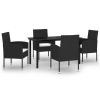 5 Piece Patio Dining Set Black