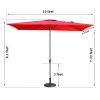 6.5FT Ã— 10FT Patio Umbrella Outdoor Red Uv Protection