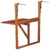 Hanging Balcony Table 51.1"x35.4"x28.3" Solid Acacia Wood