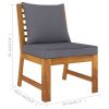 4 Piece Patio Lounge Set with Cushion Solid Acacia Wood