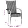 5 Piece Patio Dining Set Gray Poly Rattan