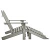 2-Seater Patio Adirondack Chair&Ottoman Fir Wood Gray