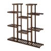 Artisasset 6-Story 11-Seat Indoor And Outdoor Multifunctional Carbonized Wood Plant Stand