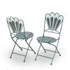 3-Piece Outdoor Feather Metal Bistro Set, Blue