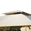 Quality Double Tiered Grill Canopy, Outdoor BBQ Gazebo Tent with UV Protection, Beige