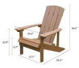 Patio Hips Plastic Adirondack Chair Lounger Weather Resistant Furniture for Lawn Balcony in Brown (2-Pack)