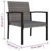 5 Piece Patio Dining Set Poly Rattan Gray