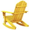 Patio Adirondack Rocking Chair Solid Fir Wood Yellow