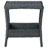 Patio Table Dark Gray 17.7"x17.7"x18.3" Poly Rattan