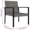 Patio Dining Chairs 4 pcs Poly Rattan Gray