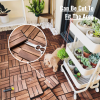 30 PCS Interlocking Deck Tiles Checker Pattern; 12" x 12" Square Acacia Hardwood Outdoor Flooring for Patio; Bancony; Pool Side; ...