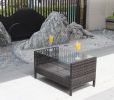 Outdoor patio Furniture Coffee Table with clear tempered glass