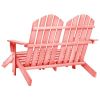 2-Seater Patio Adirondack Chair&Ottoman Fir Wood Pink