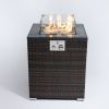 28inch Outdoor Fire Pit Column, Propane Fire Column for Decor Gas Fire Pit Table Garden Corner Table with Fire