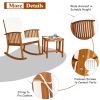 2 Pieces Acacia Wood Patio Rocking Chair Table Set