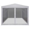 Party Tent with 4 Mesh Sidewalls 9.8' x 9.8'