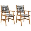 Patio Chairs 2 pcs Solid Acacia Wood