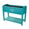 Blue Wood Raised Garden Bed; 40.2" L x 18.2" W x 32" H