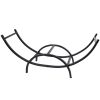 40 Inch Curved Firewood Rack, Heavy Duty Large Curved Indoor/Outdoor Firewood Racks Log Hoop for Wood Storage