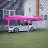 10'x20' EZ Pop Up Canopy Outdoor Portable Party Folding Tent with 6 Removable Sidewalls + Carry Bag + 6pcs Weight Bag Beige Pink