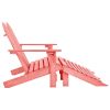 2-Seater Patio Adirondack Chair&Ottoman Fir Wood Pink