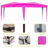 10'x20' EZ Pop Up Canopy Outdoor Portable Party Folding Tent with 6 Removable Sidewalls + Carry Bag + 6pcs Weight Bag Beige Pink