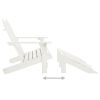 2-Seater Patio Adirondack Chair&Ottoman Fir Wood White