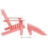 2-Seater Patio Adirondack Chair&Ottoman Fir Wood Pink