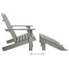 2-Seater Patio Adirondack Chair&Ottoman Fir Wood Gray