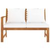 Patio Bench 45.1" with Cream Cushion Solid Acacia Wood