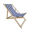 Populus wood sling chair blue Stripe Broad  Dark blue Strip