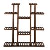 Artisasset 6-Story 11-Seat Indoor And Outdoor Multifunctional Carbonized Wood Plant Stand