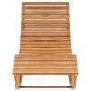 Rocking Sun Lounger with Cushion Solid Teak Wood