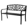 50" Iron&PVC Outdoor Courtyard Decoration Park Leisure Bench