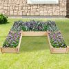 Raised Garden Bed Wooden Garden Box Planter Container U Shaped Bed 92.5x95x11 Inches