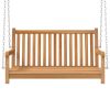 Swing Bench Solid Teak Wood 44.9"x23.6"x25.2"