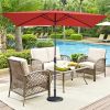 6.5FT Ã— 10FT Patio Umbrella Outdoor Red Uv Protection