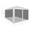 Party Tent with 4 Mesh Sidewalls 9.8' x 9.8'