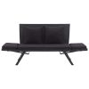 Patio Bench with Cushions 69.3" Black Poly Rattan