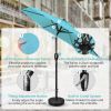 7.5ft Patio Outdoor Table Market Yard Umbrella with Push Button Tilt/Crank, 6 Sturdy Ribs for Garden, Deck, Backyard, Pool, Turquoise