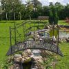 119*67*71cm Courtyard With Bird Pattern Arched Handrail Courtyard Iron Bridge Black