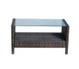 Outdoor patio Furniture Coffee Table with clear tempered glass