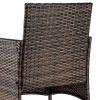 2pcs Arm Chairs 1pc Love Seat & Tempered Glass Coffee Table Rattan Sofa Set Brown Gradient