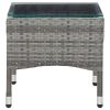 Coffee Table Gray 23.6"x15.7"x14.2" Poly Rattan