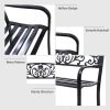 50 Inch Patio Park Steel Frame Cast Iron Backrest Bench Porch Chair