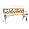 Patio Bench 48" Cast Iron and Solid Firwood