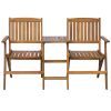 Folding Patio Bench with Tea Table 55.1" Solid Acacia Wood