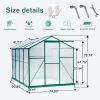 Polycarbonate Greenhouse,6'x 8' Heavy Duty Walk-in Plant Garden Greenhouse for Backyard/Outdoor