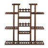 Artisasset 6-Story 11-Seat Indoor And Outdoor Multifunctional Carbonized Wood Plant Stand