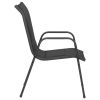 Patio Chairs 4 pcs Steel and Textilene Black